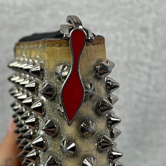 Christian Louboutin‎ Spiked Wallet Long Zip Around Red Interior Designer - Picture 13 of 16